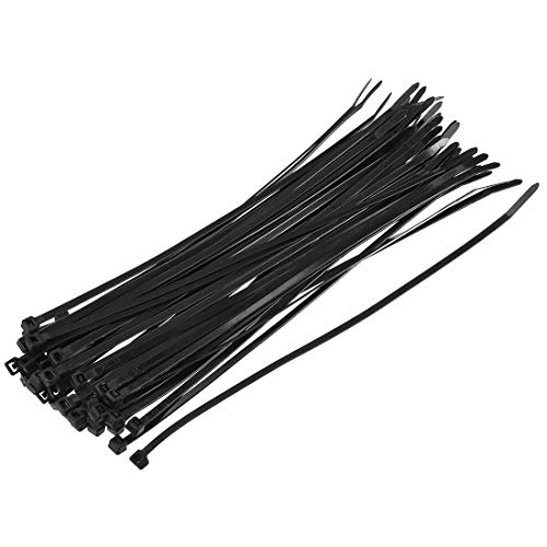 uxcell Nylon Cable Ties 16 Inch Self-Locking Zip Ties 0.2 Inch Width Black 50pcs