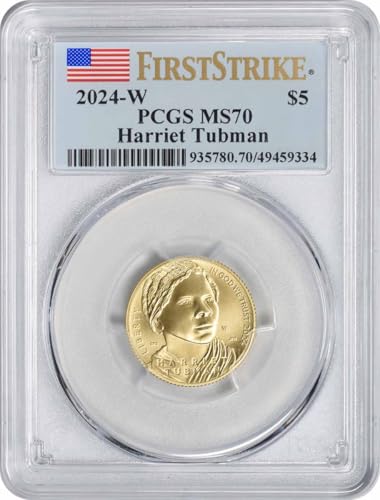 2024 W Harriet Tubman $5 Commemorative Gold, First Strike PCGS MS70