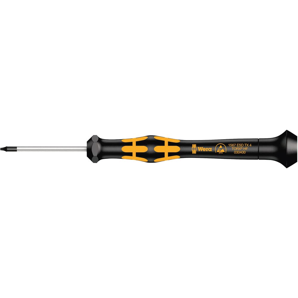 Wera 05030400001 1567 TORX® HF ESD Kraftform Micro screwdriver with holding function for TORX® screws, TX 4 x 40 mm