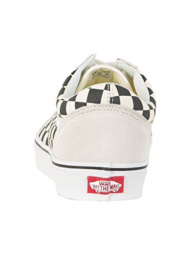 Vans Vans Unisex Old Skool Classic Canvas Sneaker, Off White Checkerboard White Black 27k, 8½