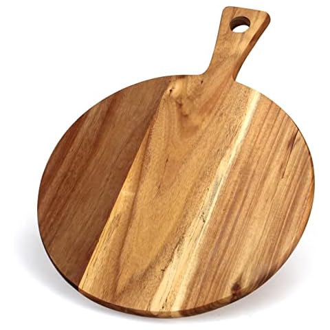 Acacia Wood Cutting Board with Handle Cover