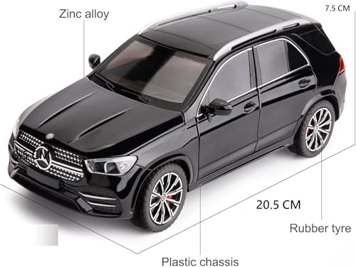 Image of 1:24 Scale Alloy Die-cast Benz GLE 350 Toy Car with Sound and Light, Pull Back Action, Openable Doors, Collectible Model Car for Kids and Gift (Black)