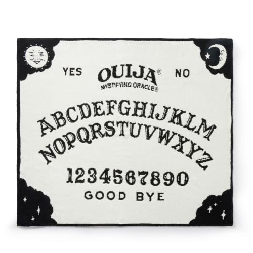 Image of Jay Franco Ouija Spirit Board Feather Knit Throw Blanket 50x60, Black