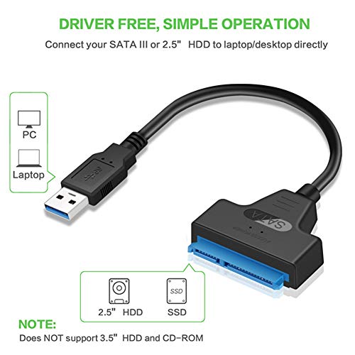Cable adaptador SATA a USB 3.0 para disco duro 2.5" miniatura 5