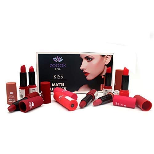 ZODAK Kiss Matte Lipsticks 3.8gm- Multicolor Combo (Pack of 6)|Infused with Vitamin E|Gives Intense Colour |Long Lasting Lip Stains