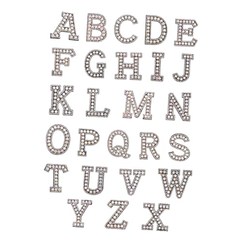 Écussons alphabet strass Hohopeti x26 pour couture et loisirs créatifs