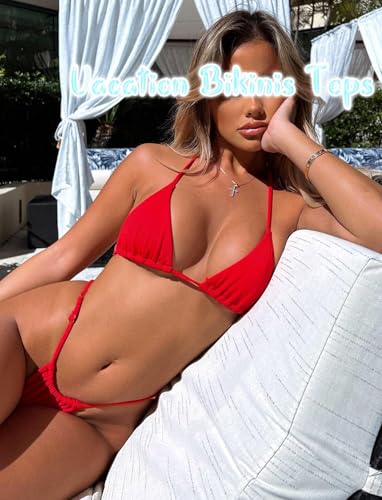 Image of OZICERD String Bikini Tops for Women Bathing Suit Swim Tops Sexy Triangle Bikini Top Black