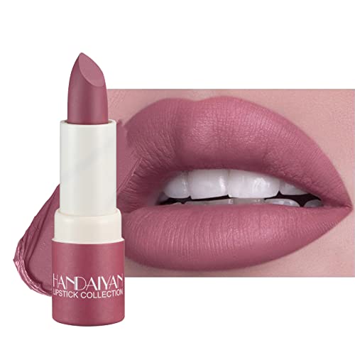 Matte Lipstick Waterproof Long Lasting Moisturizing Lip Stick Sexy Red Pink Velvet Nude Lipsticks Women Cosmetics Lipstick (Rose Bean Paste)