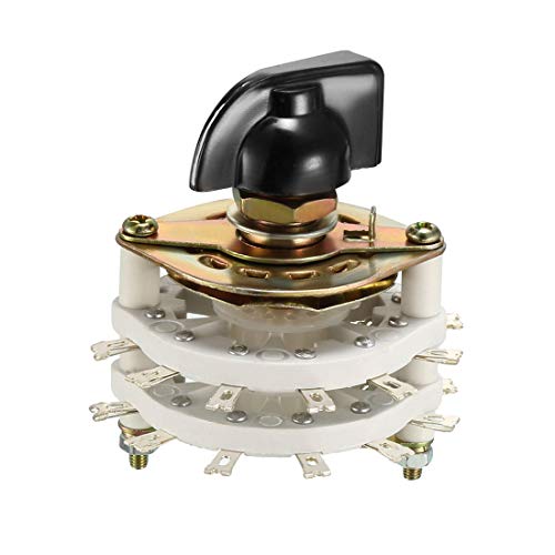 sourcing map 2P10T 2 Pole 10 Position 2 Deck Band Channel Rotary Switch Selector with Knob