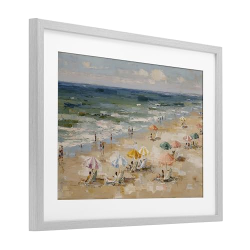 Impressionist Summer Beach Day cadre gris solide pour masquer un mur vide - 3
