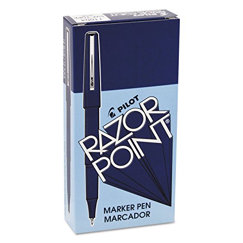 PILOT Razor Point Pens, Ultra-Fine Point 0.3mm, Blue, 12-Pack - image 2