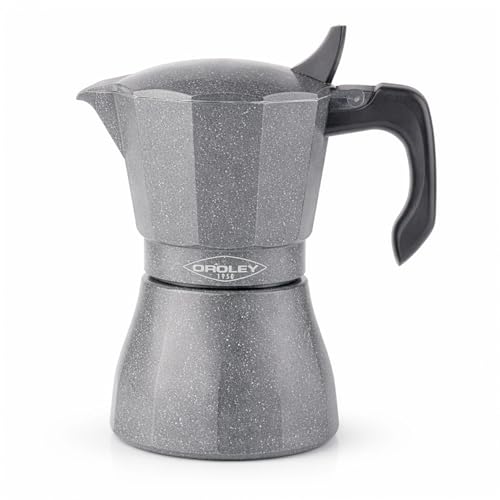 Oroley - Cafetera Italiana Petra | Base de Acero Inoxidable...