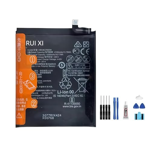 RUI XI Batería compatible con Huawei P40 Pro/Mate 40 4200mAh 3.85V HB536378EEW batería de teléfono