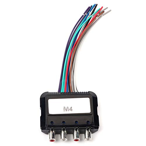 Natudeco Car Stereo Subwoofer 4 Channel High to Low Adapter Audio Converter Speaker Wire with Power Amplifier Control Wire