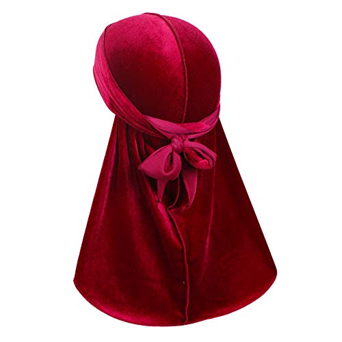 Luxury Velvet Wave Durag - Silky Durag Headwraps with Extra Long Tail for 360 Waves