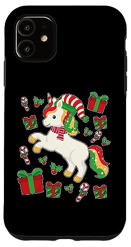 Coque pour iPhone 11 Licorne de Noël super mignonne hommes femmes enfants