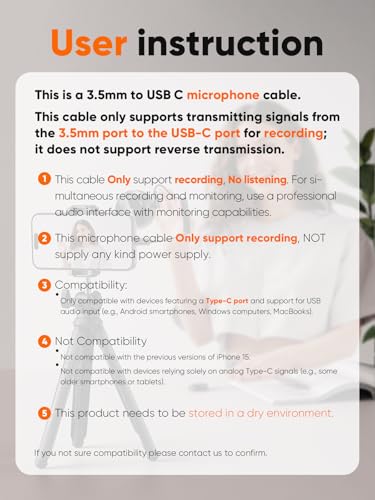 Image of CableCreation USB C to 3.5 mm TRS Jack Cable, Type C to Headphone Adapter | Coiled Compatible with Hollyland Lark M1 /M2, for iPhone, Smartphones, Laptops, External Mics (0.65ft /1.6ft)