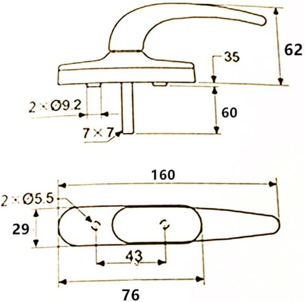window handle， 1 Pcs Square Shaft Handle Aluminum Casement Window 7 * 7mm Home Improvement Lock Box Supporting Transmission(Black)