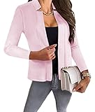 tomwell donna blazer maniche lunghe con bottoni aperto davanti colletto cappotto elegante business blazer top ol giacca slim fit bavero tasche giacca da ufficio cardigan b rosa chiaro m