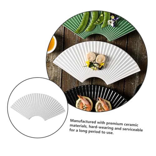 Plato cerámico para sushi en forma de abanico miniatura 4