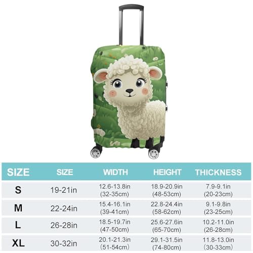 Cute Cartoon Sheep Luggage Cover, Washable Elastic Suitcase Cover Protector Fit 18-32 Inch Luggage2