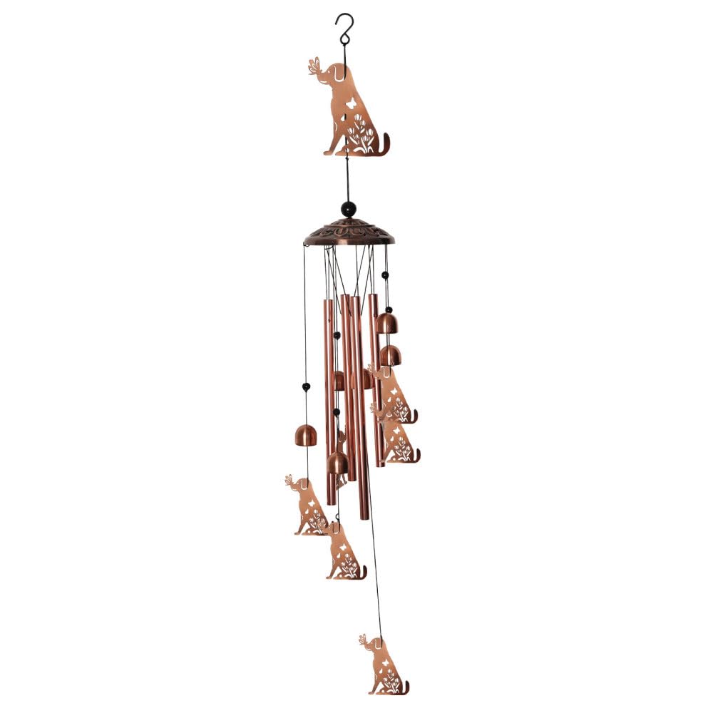 Carillon éolien chiot décoration jardin suspendue métal et fer balcon