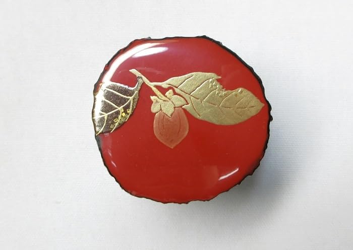 Amazon.co.jp: 【G2076】茶道具山中塗長谷川祐斎玄々斎好写筆柿香合裏  