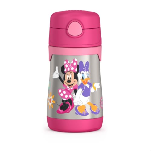 Image of THERMOS Vacuum Insulated Stainless Steel 10oz Straw Bottle, MINNIE MOUSE