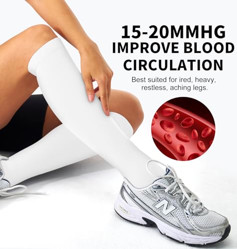 Image of Copper Compression Socks Women & Men Circulation(6 pairs) - Best for Running, Nursing, Hiking, Recovery & Flight Socks