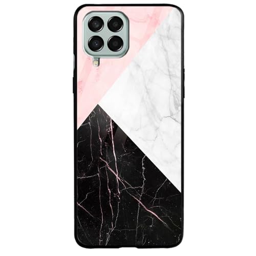 Image of COLORflow Back Cover Compatible with Samsung Galaxy M12 / A12 / F12 | Beautiful Marble Black White Pink | Shockproof TPU Bumper Cover with Camera Protection Back Cover