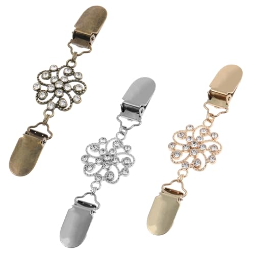 Image of cobee 3 Pcs Dress Clips Back Cinch, Waist Cincher Clip Shirt Clip, Sweater Clips To Hold Sweater Together for Cloak Clasp Shawl Pin Clothing Dress Shirt Shawl Coat(Flower)