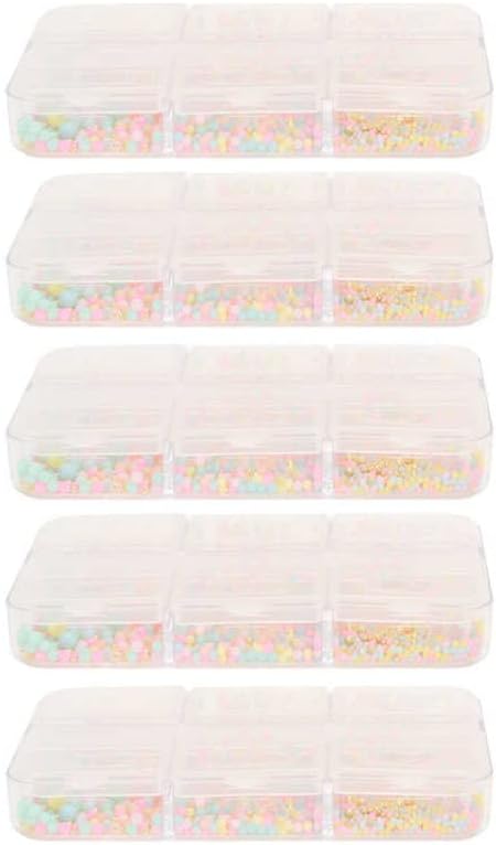 Nail Art Beads Manicure Art Beads 5 Boxes for Decoration