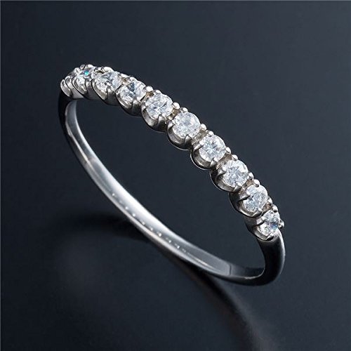 Amazon.co.jp: K10ホワイトゴールド 0.2ctハーフエタニティリング 13号