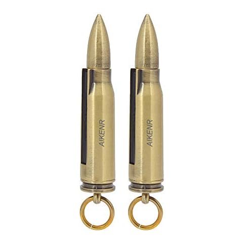 AIKENR Keychain Matchstick Fire Starters, Waterproof Permanent Metal Match with Flint Matchstick, Portable Kerosene Refillable Lighter for Emergency Survival Gear Cover