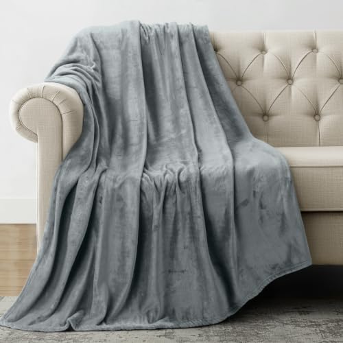 Image of Utopia Bedding Fleece Blanket Throw Size Ash Grey 300GSM Luxury Anti-Static Fuzzy Soft Microfiber Blanket for Couch, Sofa and Bed (50x60 Inch)