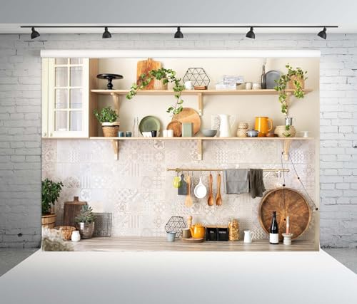 BELECO Fondo de Tela Vintage Cocina 7x5FT miniatura 3