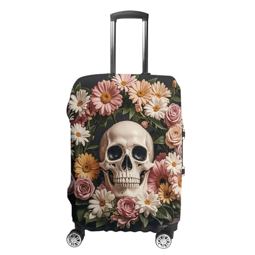 Anti-Scratch Luggage Cover Bonsai Tree Sugar Skull Printed Luggage Case Protector Washable Suitcase Covers Elastic Suitcase Protector for Size S (19-21 inch) Luggage