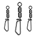 Lilistar 30/20pcs High Speed 2 Roller Swivels Rolling Ball Bearing Snap Swivels Stainless Steel Fishing Swivels with T-Shape Snap Fishing Tackle Kit Fishing Accessories