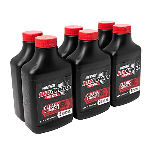 Echo Products 6550002 Red Armor Oil Mix 2-Cycle2-Stroke High Performance Semi-Synthetic Clean and Protect Against Carbon Build Up Outdoor Power Equipment Engine Formula 5.2 fl oz (6 Pack)