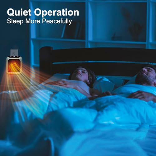 Image of KANUPRIYA 800 Convenient Wall Outlet Heater with Adjustable Thermostat Programmable 12 Hour Timer Auto Shut-Off - Mini Ceramic Heater Quiet and Space Saving