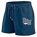 WEAR by Erin Andrews Women's Navy Denver Broncos Washed Fleece Long Sleeve T-Shirt & Shorts Lounge Set