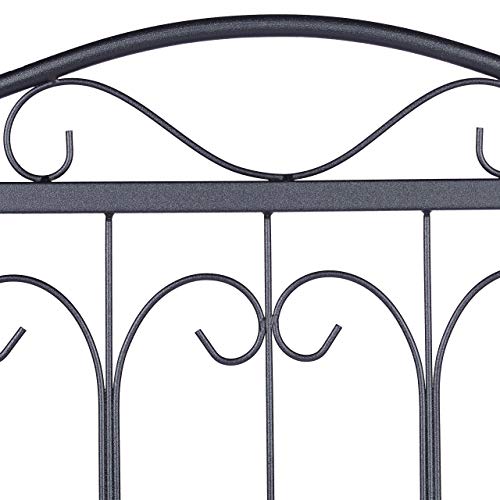 Relaxdays perkhek metaal, vintage design, tuinkhek voor in de grond, met versieringen, 4 elementen, 34,5 x 56,5 cm, zwart - Afbeelding 6