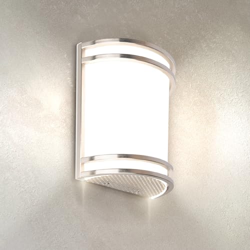 Image of ASD Indoor LED Wall Sconce Lights - 8 Inch 15W Brushed Nickel Modern LED Wall Sconces Hardwired - ETL Dimmable 3000K 4000K 5000K Adjustable Sconce Light Fixture for Bedroom, Hallway