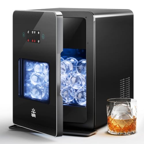 Image of 2'' Clear Ice Ball Maker - 4 Ice Spheres in 35min, 144 pcs /Day, Auto&Manual Fill, Fast Round Ice Machine with LCD Touch Panel, Self-Cleaning, Home & Bar Maker for Whiskey Bourborn Gift