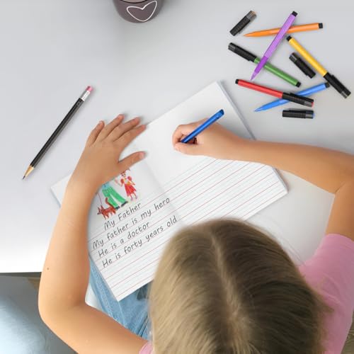 EXTRIC Caderno de composição de diário primário K-2, cadernos de composição de meia página, pacote c