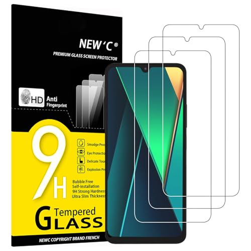New'C 3 Pezzi, Vetro Temperato Per Xiaomi Poco C75, Poco M7 5G, Redmi A4, Pellicola Prottetiva Anti Graffio, Anti-Impronte, Senza Bolle, Durezza 9H, 0