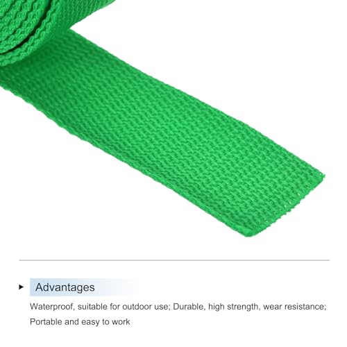Image of MECCANIXITY Lightweight Polypropylene Webbing Strap 1 1 /4 inch 10 Yard Backpack Strapping Band Mint Green for Outdoor Luggage Cargo Straps