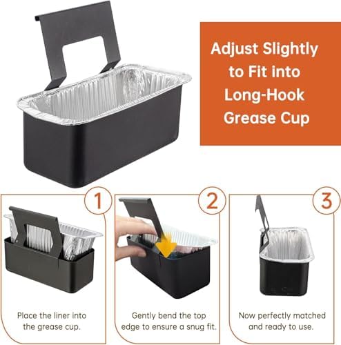 50-Pack Grease Cup Liners for Blackstone - Heavy-Duty Aluminum Foil Drip Pan for Blackstone 17 22 28 36 Inch Griddles Accessories, Disposable 5017 Grease Catcher - Save Time & No Grease Mess — view 5