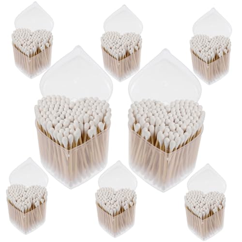 T&K Cotton Swabs 1200 Count Double Tipped, Biodegradable Paper Stick Swab for Personal Care and Daily Cleaning