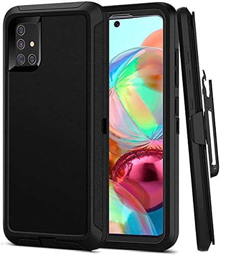 Aimoll-88 for Samsung Galaxy A71 4G Case (US Version), with Built in Screen Protector Full Body Rugged Shockproof Kickstand Defender Protective Phone Case Cover for Samsung Galaxy A71 4G (Black)